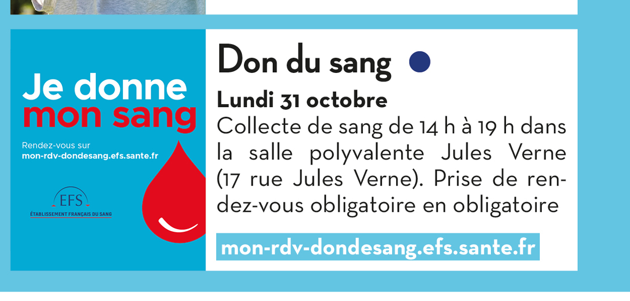 Don du sang : 31 octobre
