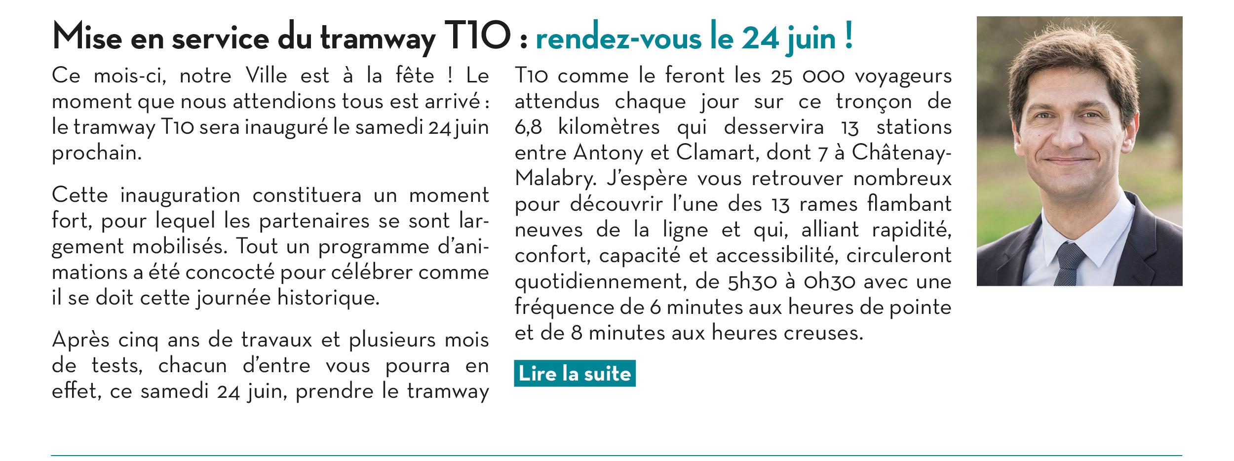 Mise en service du tramway T10 : rendez-vous le 24 juin !