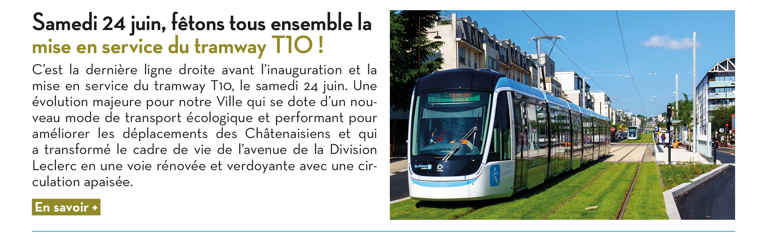 Samedi 24 juin, fêtons tous ensemble la mise en service du tramway T10 !